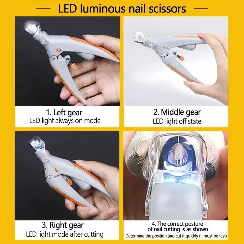 Dog & Cat Nail Clippers with LED Light and Magnifying Glass